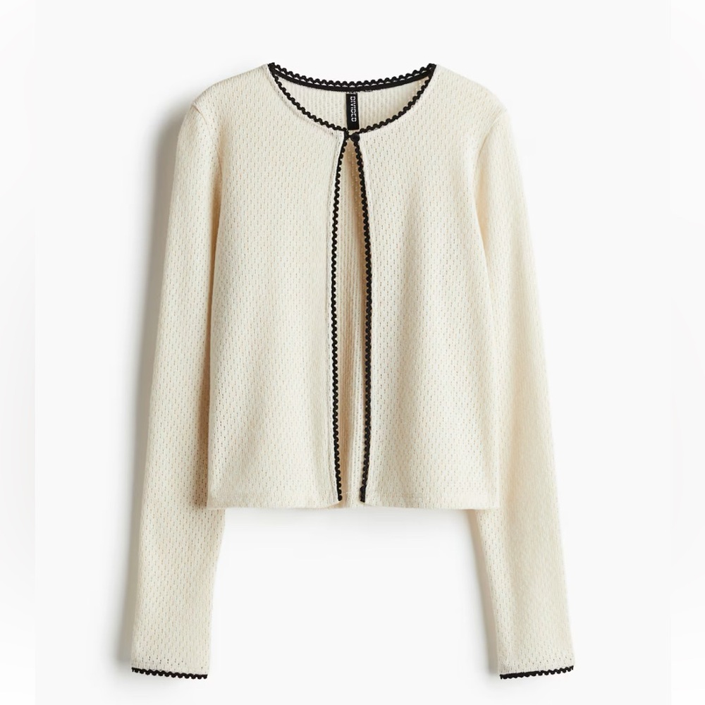 H&M Picot-Trimmed Pointelle Knit Cardigan!